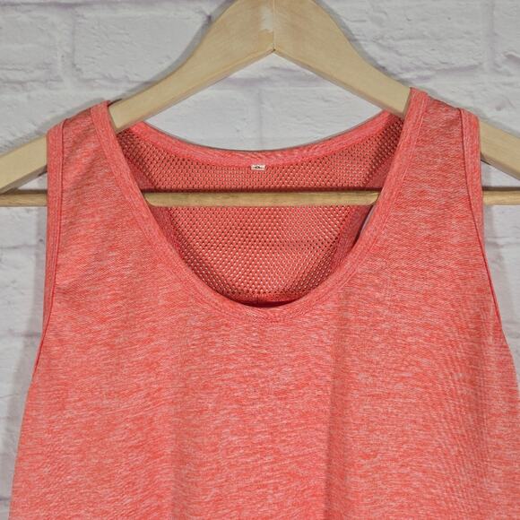 M Womens Orange Racerback Workout Muscle Tank Top Size S Yoga Mesh Running Flowy - Picture 2 of 9